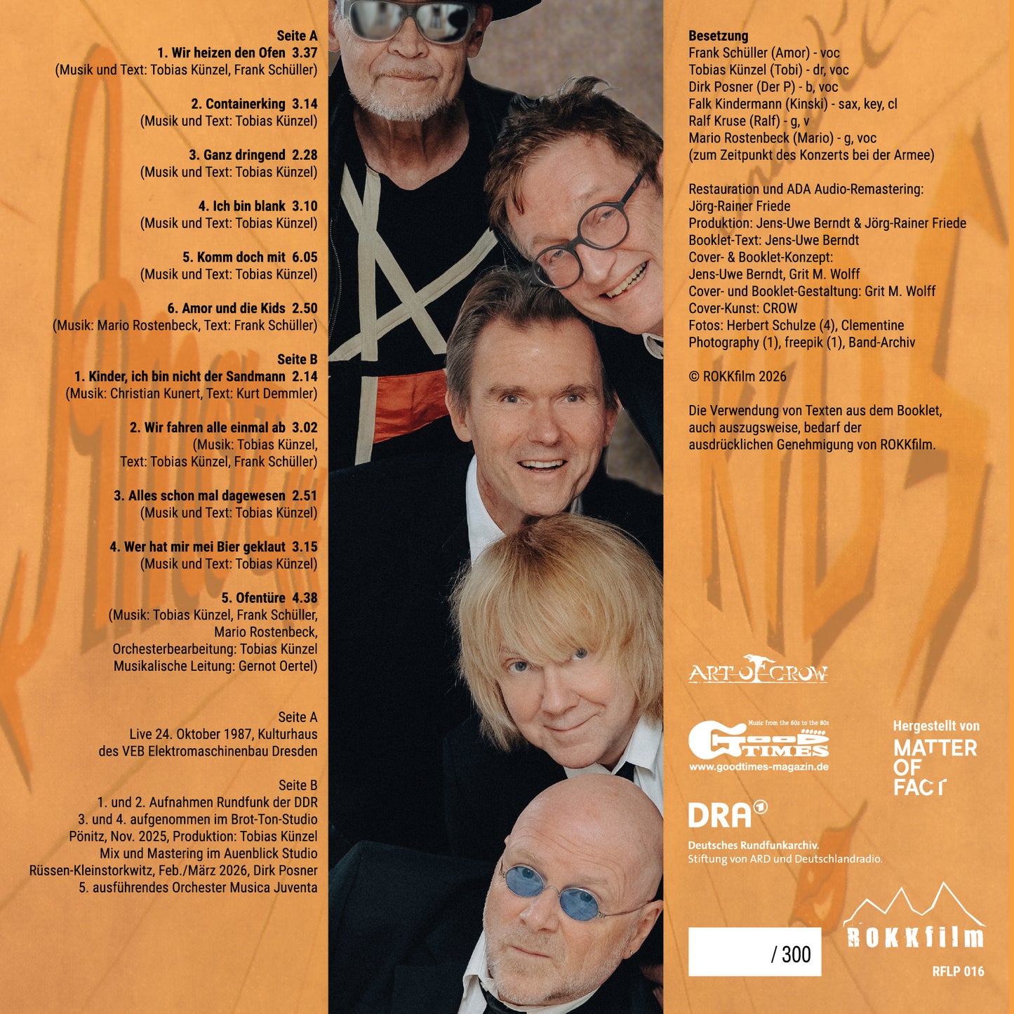 0.1 Amor & die Kids THE BOCKWURST RETURNS, LP, Ltd. Edition, 200 Stück, 180 Gramm, + 20-seitig. Booklet, VÖ: 26. Juni 2026