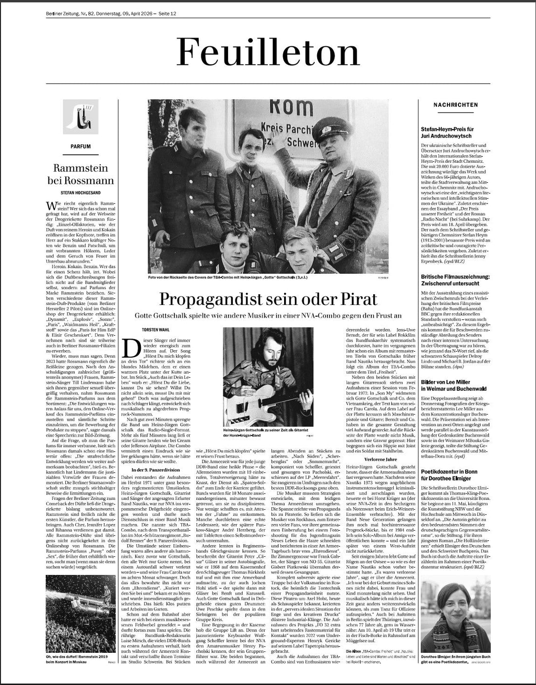 TBA-Combo ein Thema fürs Feuilleton der "Berliner Zeitung"