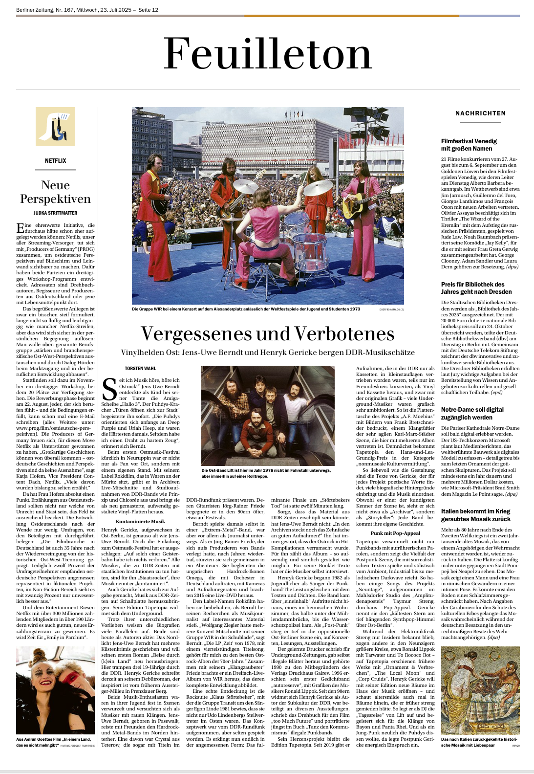 ROKKfilm nach Online jetzt auch in "Berliner Zeitung" zum Blättern