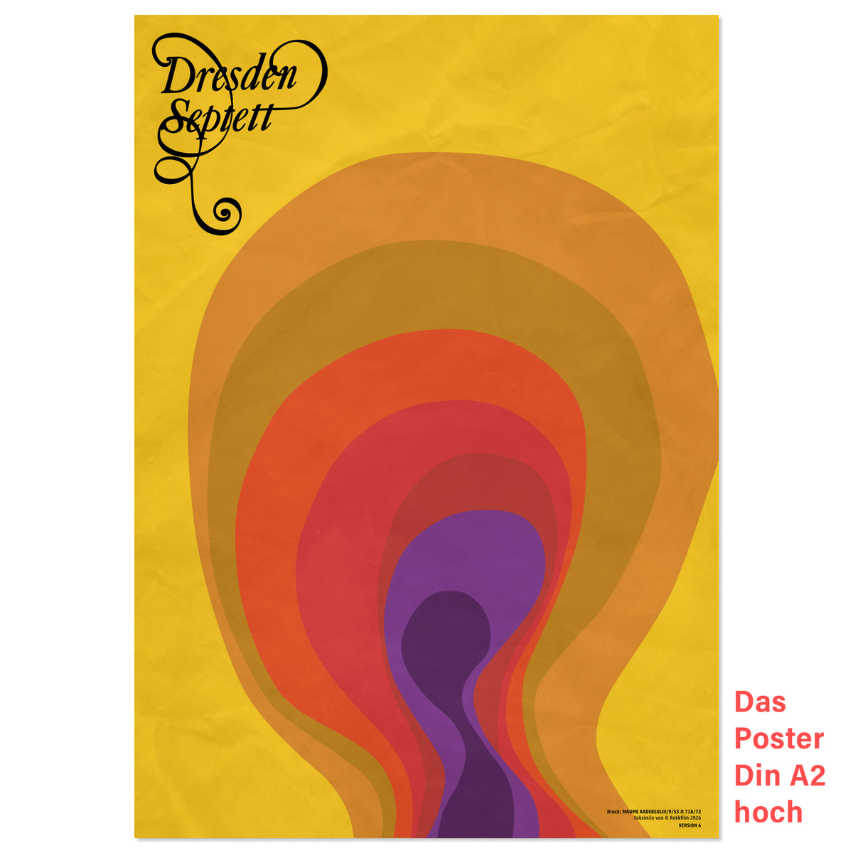 0. VORVERKAUF: Dresden-Septett NOMINALER VEKTOR IM TRANSIT, orange-marbled vinyl, 20-seit. Booklet, DIN-A2-Poster, Ltd. Ed. 100 Stck.