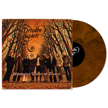 0. VORVERKAUF: Dresden-Septett NOMINALER VEKTOR IM TRANSIT, orange-marbled vinyl, 20-seit. Booklet, DIN-A2-Poster, Ltd. Ed. 100 Stck.