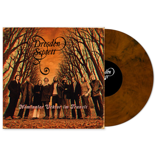 0. VORVERKAUF: Dresden-Septett NOMINALER VEKTOR IM TRANSIT, orange-marbled vinyl, 20-seit. Booklet, DIN-A2-Poster, Ltd. Ed. 100 Stck.