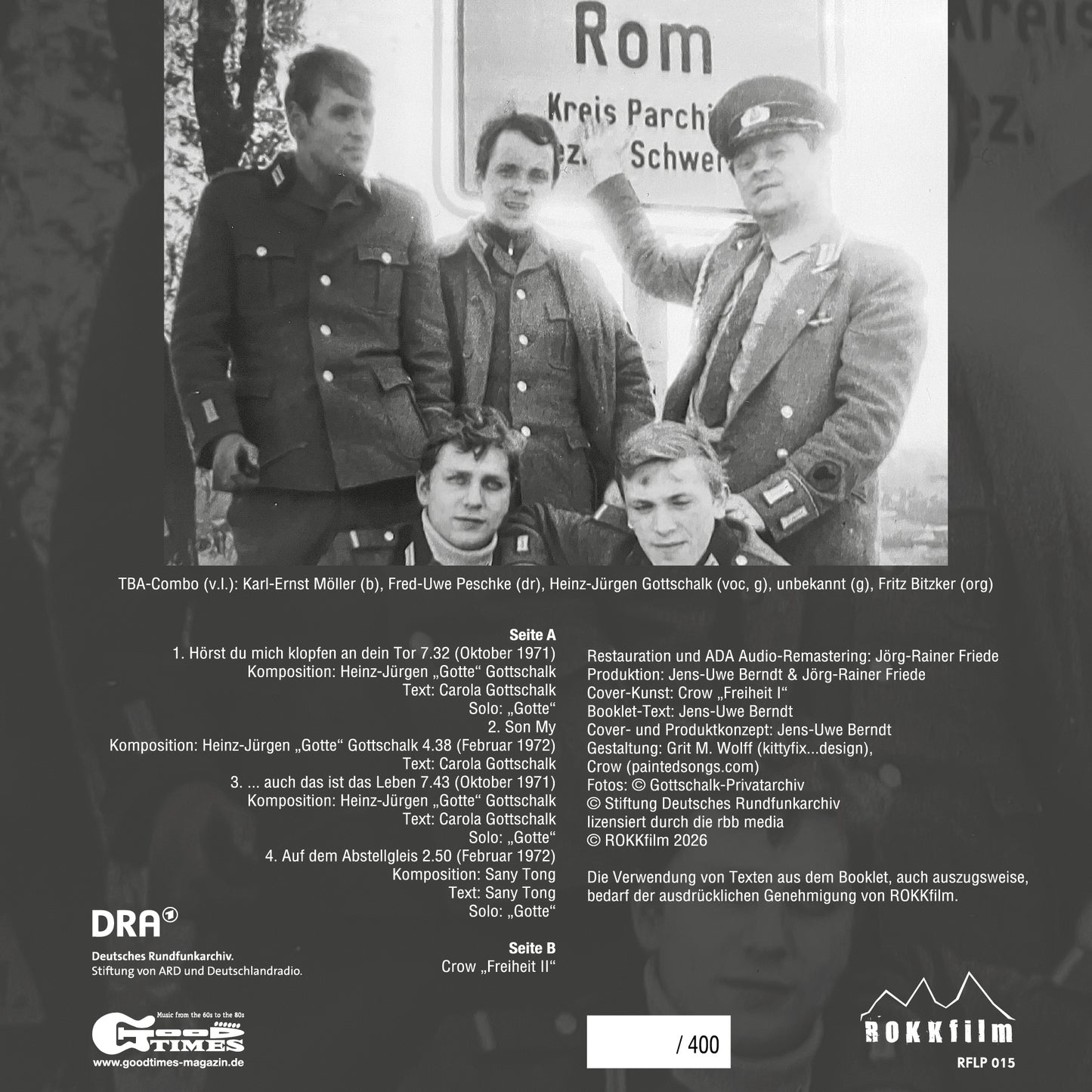 0.2 TBA-Combo FREIHEIT, Single-sided Album, 180 Gramm, B-Seite mit Laser-Etching, der "Armeerundschau" nachempfundenes Beiheft + handsigniertes Art Print von Cover-Künstler CROW, Ltd. Ed.: 100 Stk.