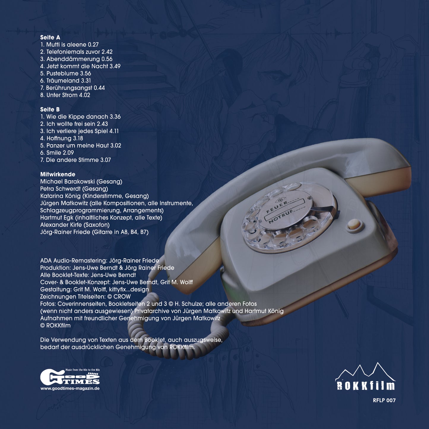 0.7 TELEFONIE - Michael Barakowski/Petra Schwerdt/Jürgen Matkowitz - LP - Ltd. 300 - 36 Jahre verschollen, 16-seit. Booklet