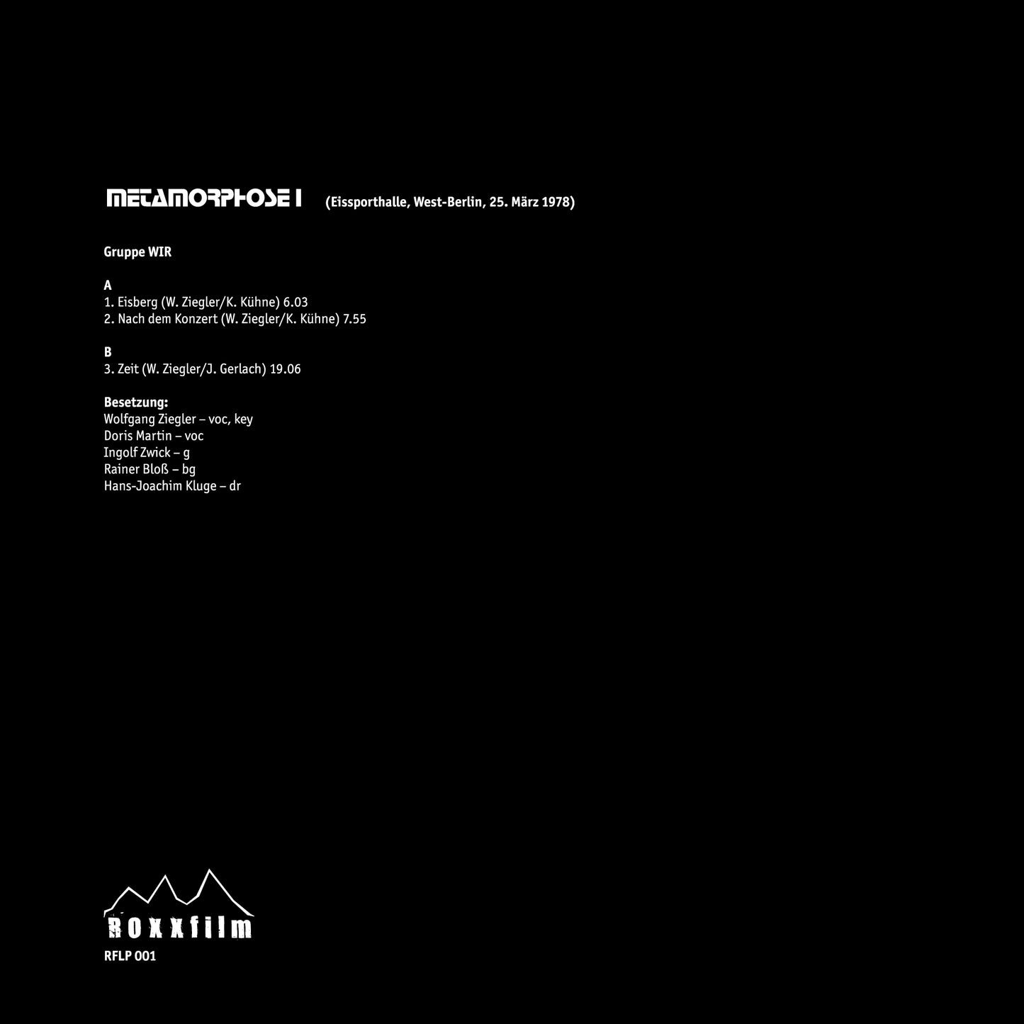 0.9 Wir METAMORPHOSEN, 3-LP-Box, 16-seitiges Booklet, Konzerte von 1978, 1983, 1986, Poster, Aufnahmen restauriert und gemastert, Ltd. Ed. 500