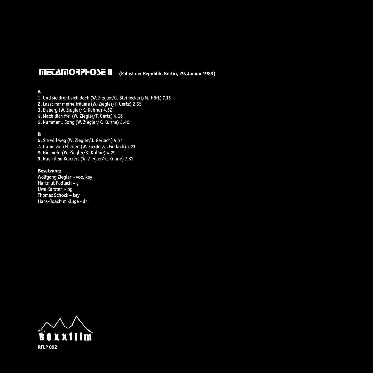 0.9 Wir METAMORPHOSEN, 3-LP-Box, 16-seitiges Booklet, Konzerte von 1978, 1983, 1986, Poster, Aufnahmen restauriert und gemastert, Ltd. Ed. 500