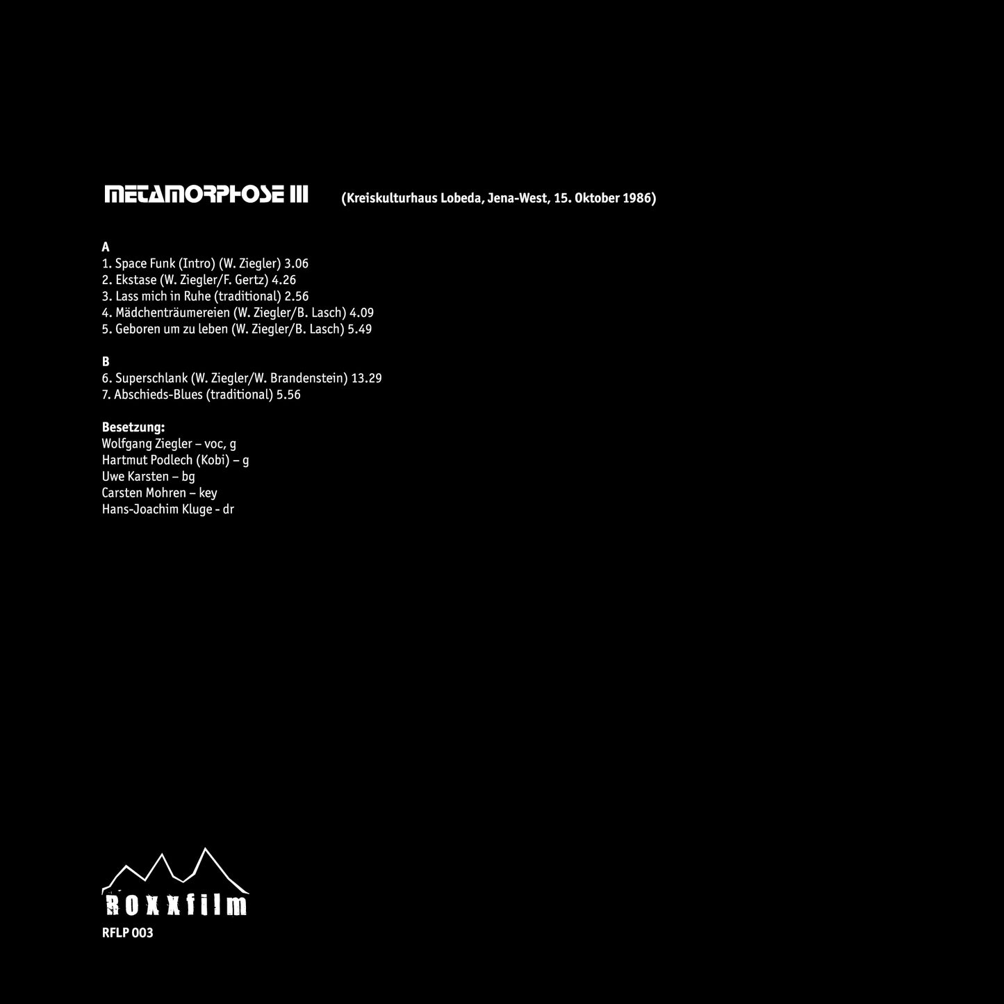 0.9 Wir METAMORPHOSEN, 3-LP-Box, 16-seitiges Booklet, Konzerte von 1978, 1983, 1986, Poster, Aufnahmen restauriert und gemastert, Ltd. Ed. 500