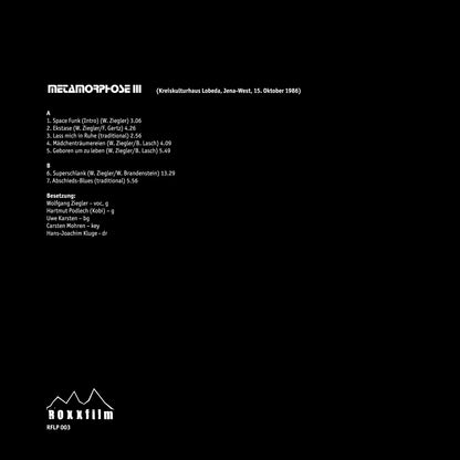 0.9 Wir METAMORPHOSEN, 3-LP-Box, 16-seitiges Booklet, Konzerte von 1978, 1983, 1986, Poster, Aufnahmen restauriert und gemastert, Ltd. Ed. 500